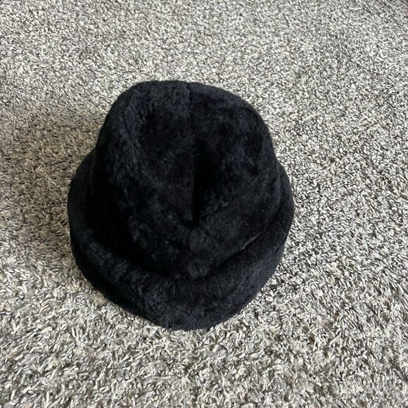 Vintage Stetson Black Genuine Mouton Fur Hat Adult Size Medium M Union Made - Picture 11 of 11